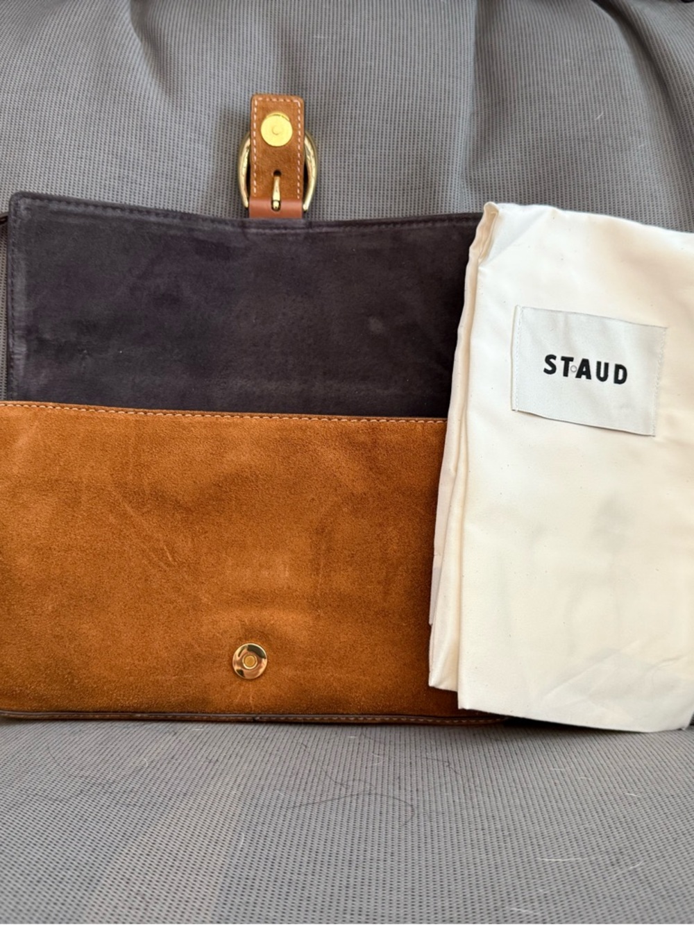 STAUD HARLOW BAG TAN SUEDE - Picture 7 of 9